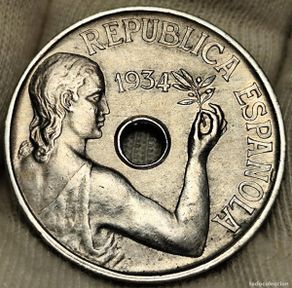 Monedas República: España II República 25 Céntimos 1934 MBC+ lote 861